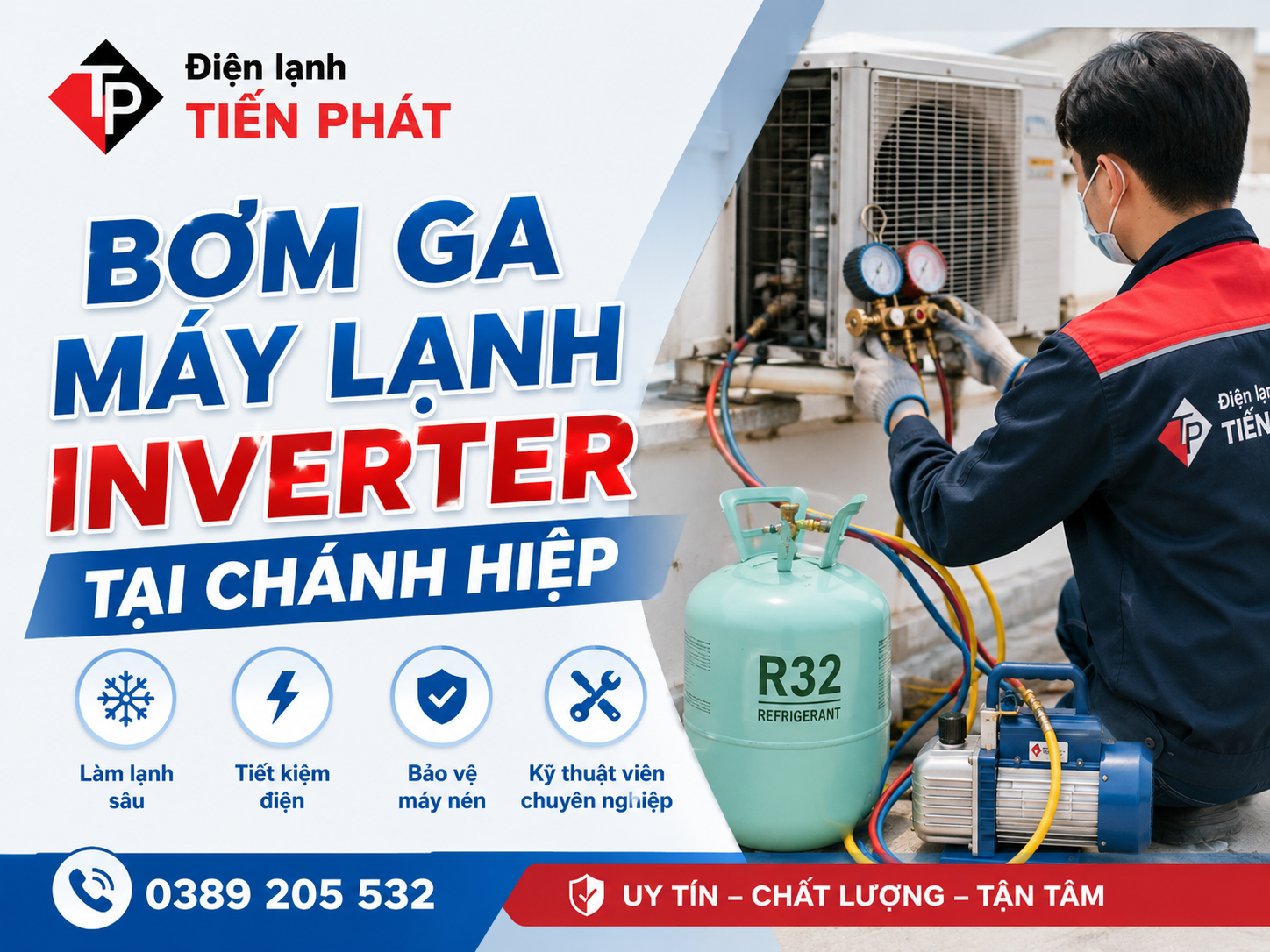 Bơm ga máy lạnh Inverter tại Chánh Hiệp chuẩn xác